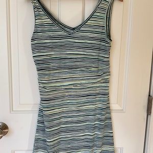 Title Nine Women Small Green Stripe Active Dress